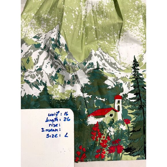 Flare skirt festive Novelty print Christmas holiday pines snow mountain women L - Picture 6 of 6